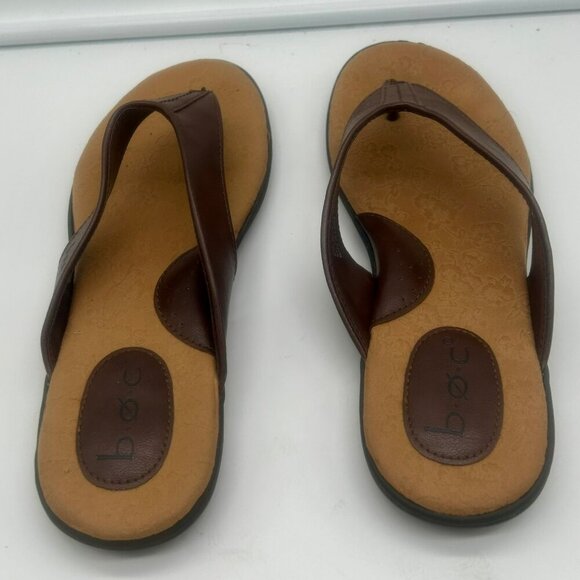B.O.C. Thong Sandal Flip Flop Women 8 Brown Slip On Cushioned Footbed Walking - Picture 7 of 10